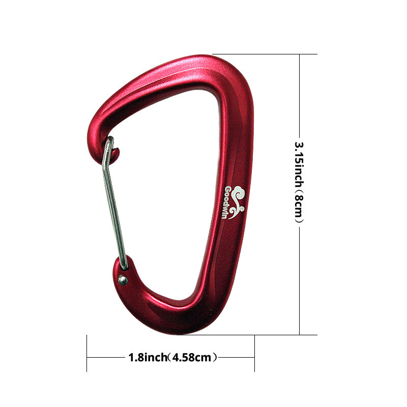 Durable 12KN D Carabiner Key Aluminum Wire Gate Spring Clip Locking Backpack Hammock Camping Hiking Climbing Equipment