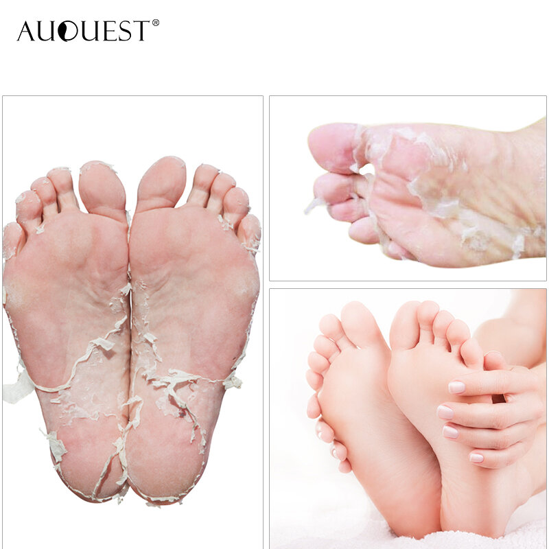 Auquest pés macios maskexfoliating peel vegan pedicure meias remoção da pele morta anti chapeamento pé hidratante cuidados com a pele