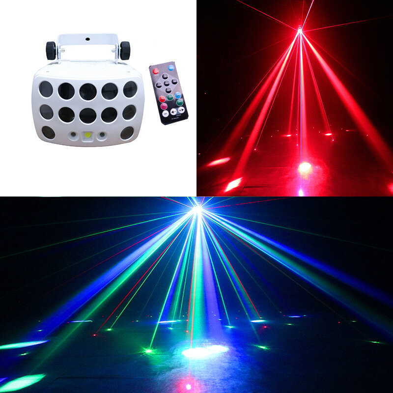 DJ Laser Led Flash 3 In 1 Colorful Butterfly Light telecomando discoteca Led Stage Party KTV Nightclub Dance Fog Machine Lighting