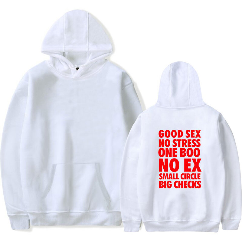 Bom sexo sem estresse um boo não ex pequeno círculo grandes cheques hoodies homens engraçado impressão pulôver streetwear hoodie feminino/masculino