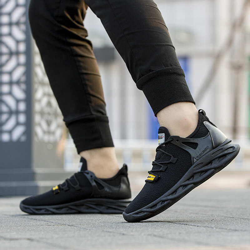 Zapatillas de deporte planas para hombre y Mujer, Tenis transpirables con cordones, informales, para caminar, Zapatos de tejido de malla, nuevo diseño