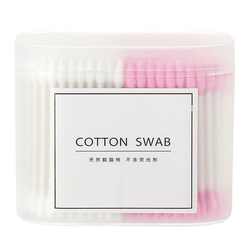 100 Cái/gói 2 Đầu Bông Nữ Trang Điểm Cotton Hai Đầu Miếng Gỗ Tai Vệ Sinh Chăm Sóc Sức Khỏe Công Cụ