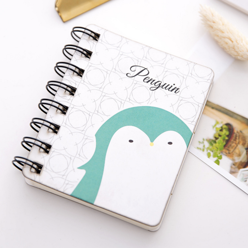 Cute Cartoon Pattern Winding Coil Notebook 80 Pages Hand Account Small Notepad Diary Student Notebook Planner Easy to Carry