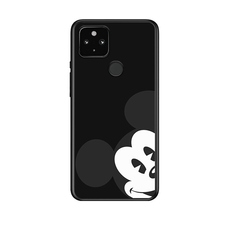 Disney mickey minnie preto à prova de choque capa para google pixel 5 4 5a 4a xl 5g preto caso do telefone escudo macio fundas coque capa