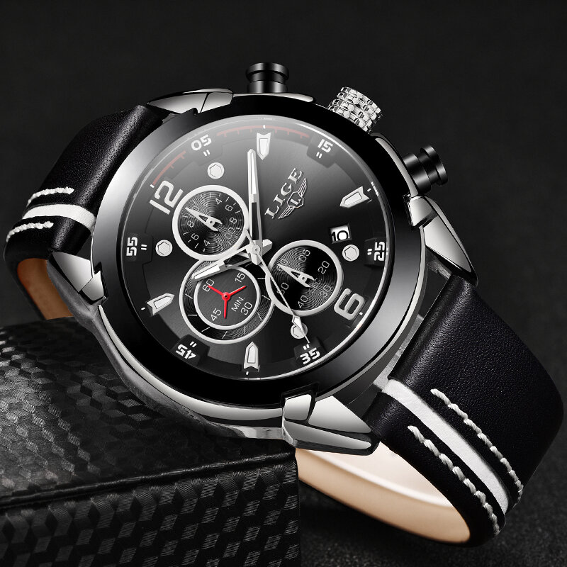Relogio Masculino 2020 LIGE Neue Sport Herren Uhren Top-marke Luxus Quarz Uhr Chronograph Uhr Männer Military Armbanduhren