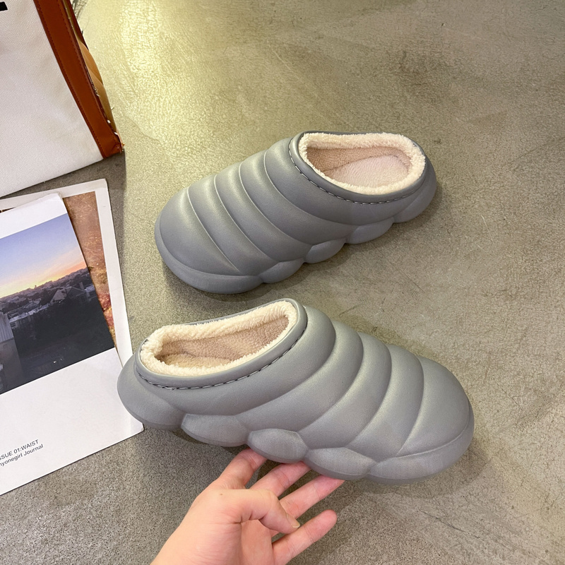 Женские домашние тапочки на толстой подошве, однотонные Нескользящие Шлепанцы из хлопка, удобная и теплая женская обувь на осень и зиму, 2021