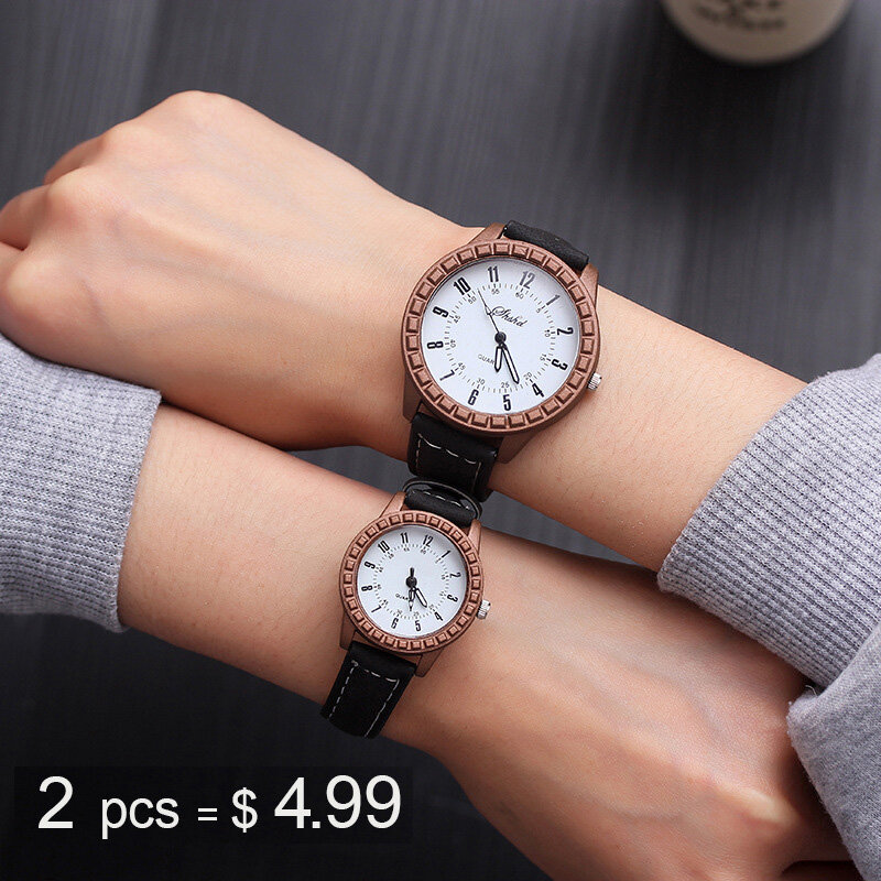 Coppia orologi 2019 nuovi orologi da uomo in pelle di moda coppia semplice orologio regali per uomo donna orologio Pareja coppia orologio
