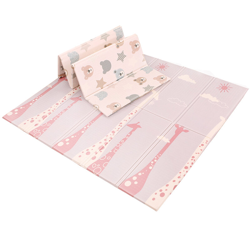 Estera reversible para juegos de bebés, 200x180x1 cm, alfombra plegable para gatear de doble cara, impermeable, portátil, suave