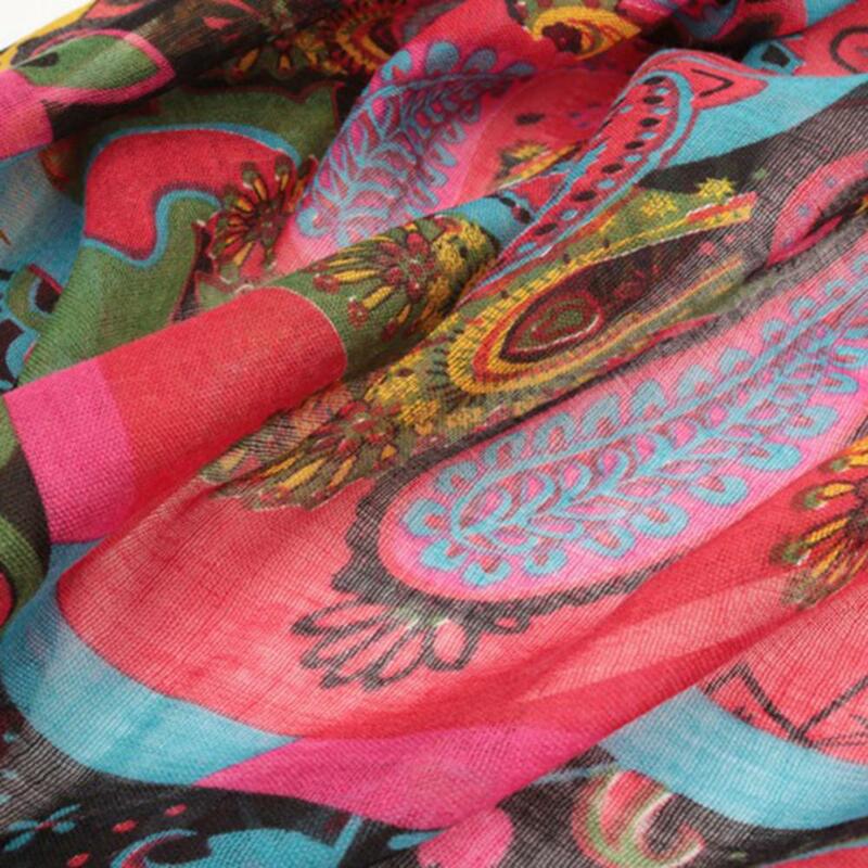 Voile Schal Frauen Ethnischen Stil Wrap Gedruckt Baumwolle Leinen Schal Decor Foto Requisiten