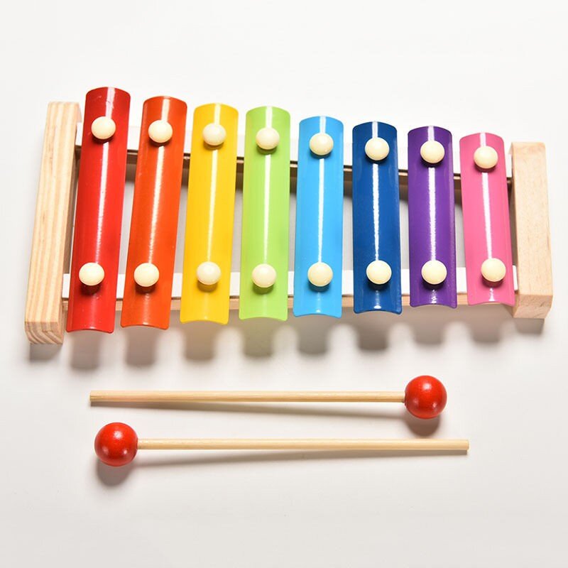 Xylophone con marco de madera para niños, instrumento musical, juguetes educativos para bebés, regalos con 2 Mallets