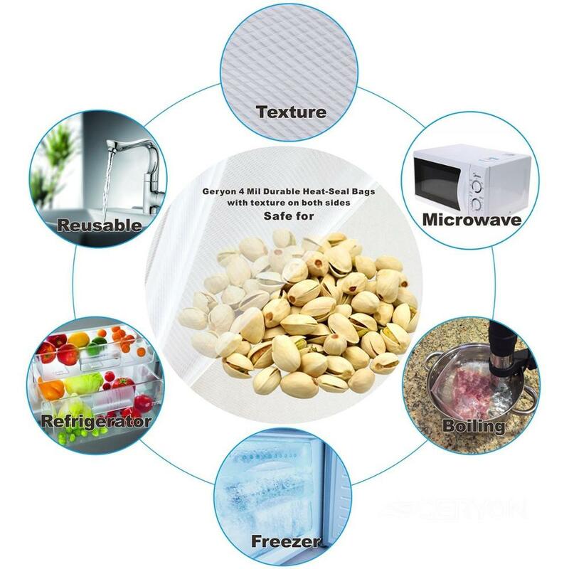 Best Portable Vacuum Food Sealer Packaging Machine Sous Vide With Food Saver Storage Bags 50 Pcs BPA Free