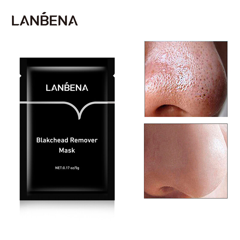 Lanbena – dissolvant de points noirs, masque de nez, soins du visage, boue, traitement de l'acné, masque pelable, bande de pores, contrôle de l'huile, soins de la peau