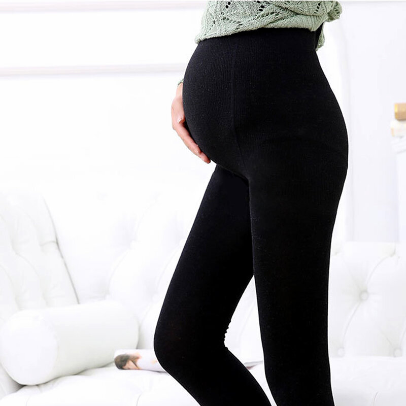 Meia-calça legging de veludo para mulheres grávidas, tamanho grande, aumento, fertilizante, calça de maternidade, primavera