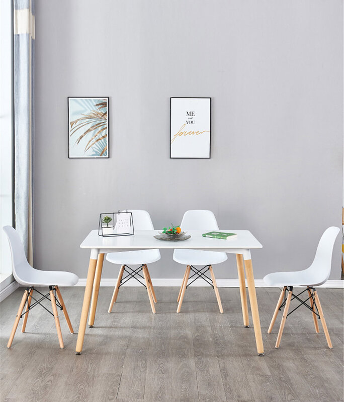 ダイニングテーブル白現代のシンプルなデザインの木製ダイニングテーブルアパートの家具オフィス休憩室ダイニングテーブル