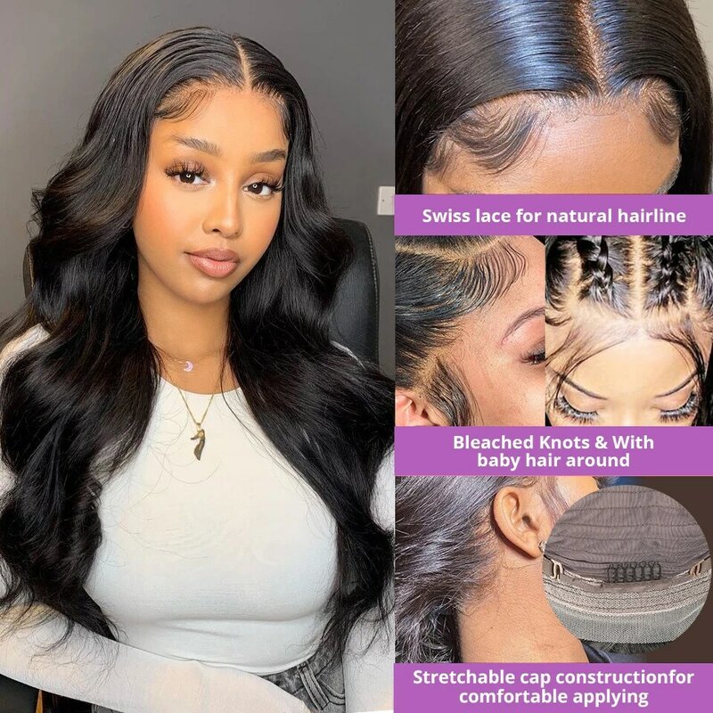 30 32 inch Body Wave Lace Front Wig Human Hair 13x4 Lace Frontal Wigs Black Women Brazilian Hair Pre Plucked Loose Deep Wave Wig