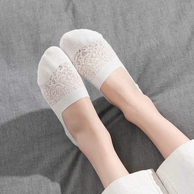 Meia soquete feminina de silicone, 2 pares, chinelos invisíveis para verão, antiderrapante, com gel de silicone, forro de sapato, feminina