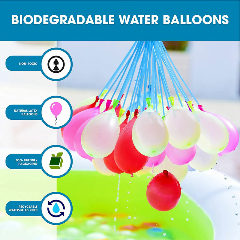 111 шт. воздушные шары с быстрым заполнением воды, водяные бомбочки, воздушные шары для детей, товары для водных войн, детские летние воздушны...
