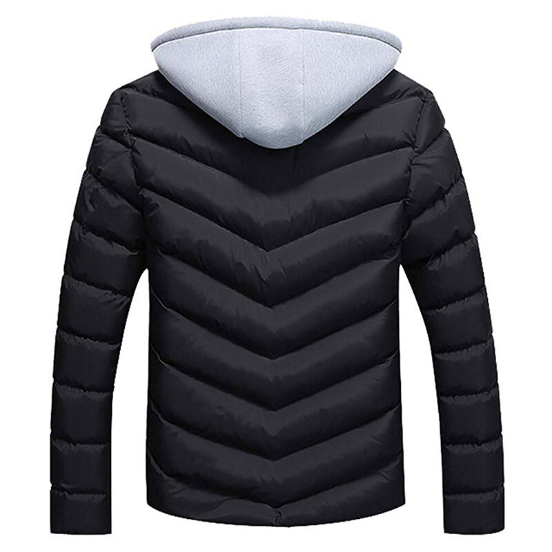 Chaqueta Bomber de lana para hombre, Chaqueta de algodón de talla grande, chaqueta con capucha a prueba de viento, suéter cálido de invierno