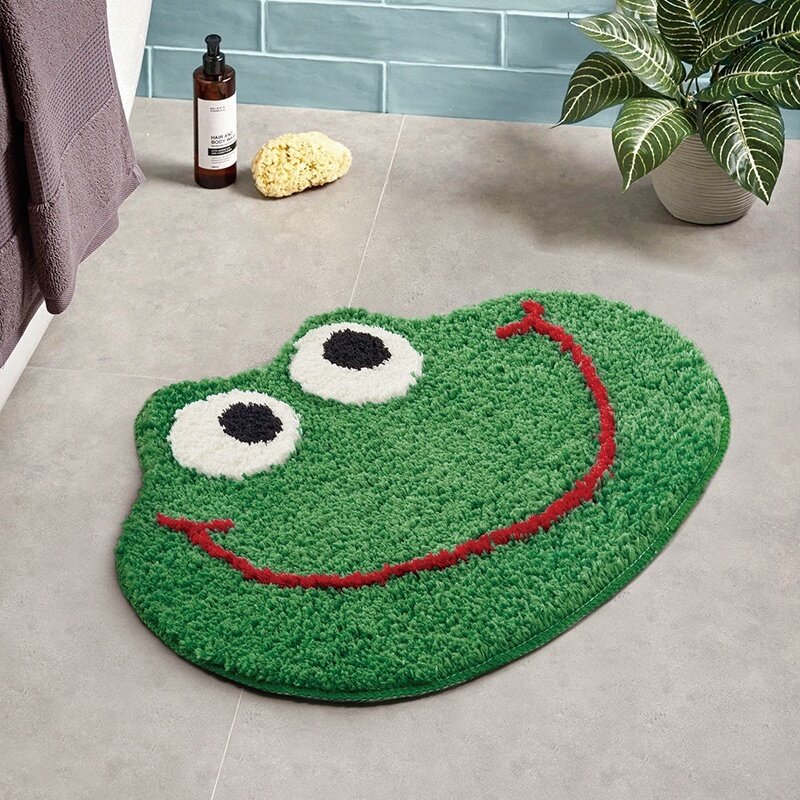 Little Frog-alfombra nórdica antideslizante para baño, tapete anticaída para el hogar, puerta de baño, pequeña y esponjosa