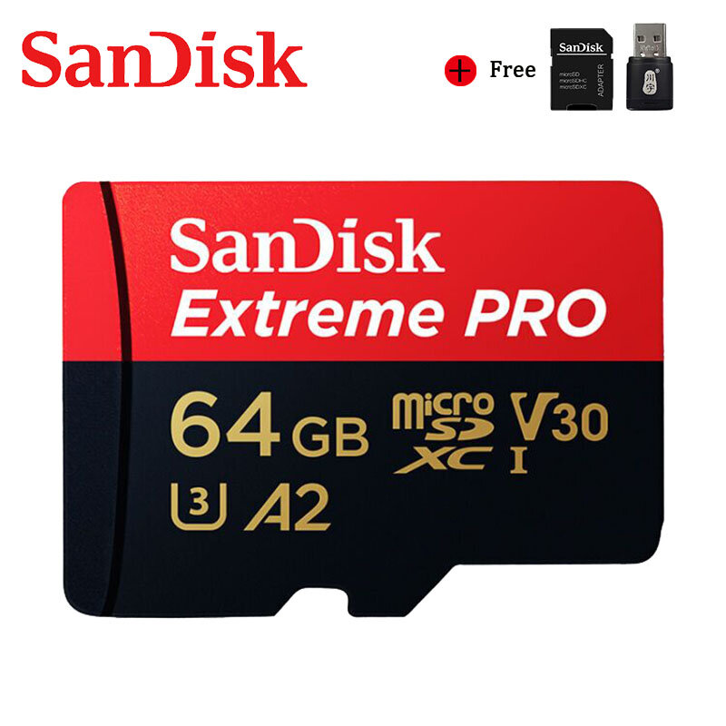 SanDisk Extreme Pro Micro SD карта памяти, 128 ГБ, 64 ГБ, 32 ГБ, 256 ГБ, 400 гб, U3 V30 4K