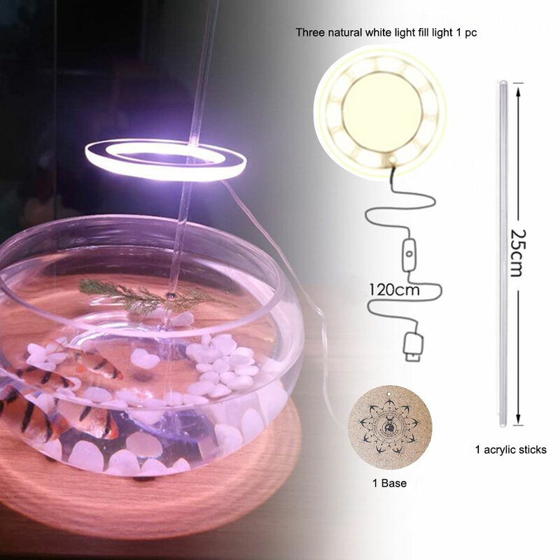 Lampe de croissance Phyto créative à spectre complet, 1/2/3 têtes, USB, anneau d'ange, éclairage à la mode 10led