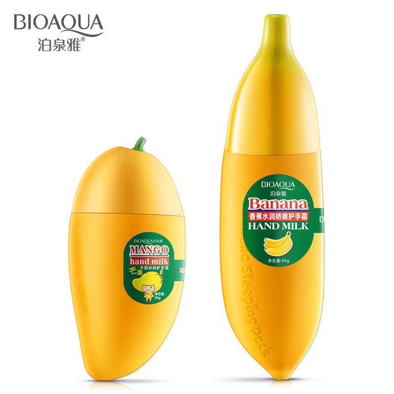 Con forma de fruta de plátano/Mango crema para manos humedad nutrición Anti-agrietados mujeres cuidado de las manos invierno aceite de loción Control de crema de la mano