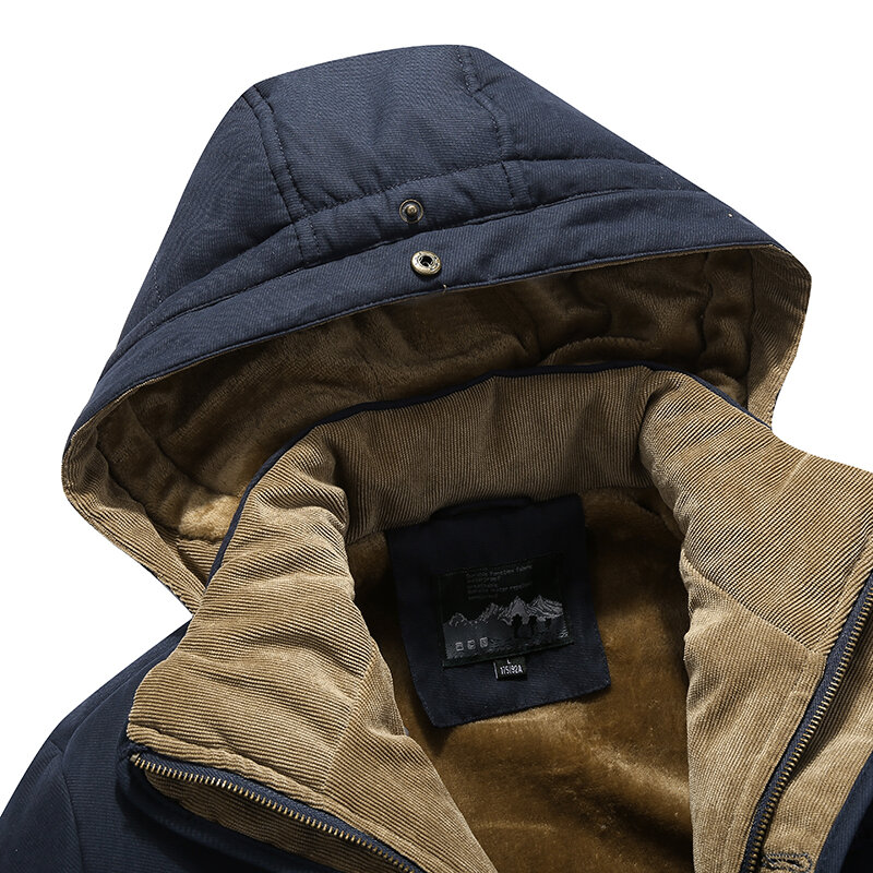 Chaqueta informal de moda para hombre, Parka gruesa de piel, chaquetas calentadas, abrigos cálidos de algodón de manga larga, invierno, 2021