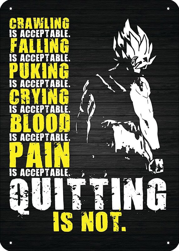 Kmiiliy quitting은 허용되지 않습니다 Anime 포스터 Plaque Metal Tin Sign 8x12 Inch