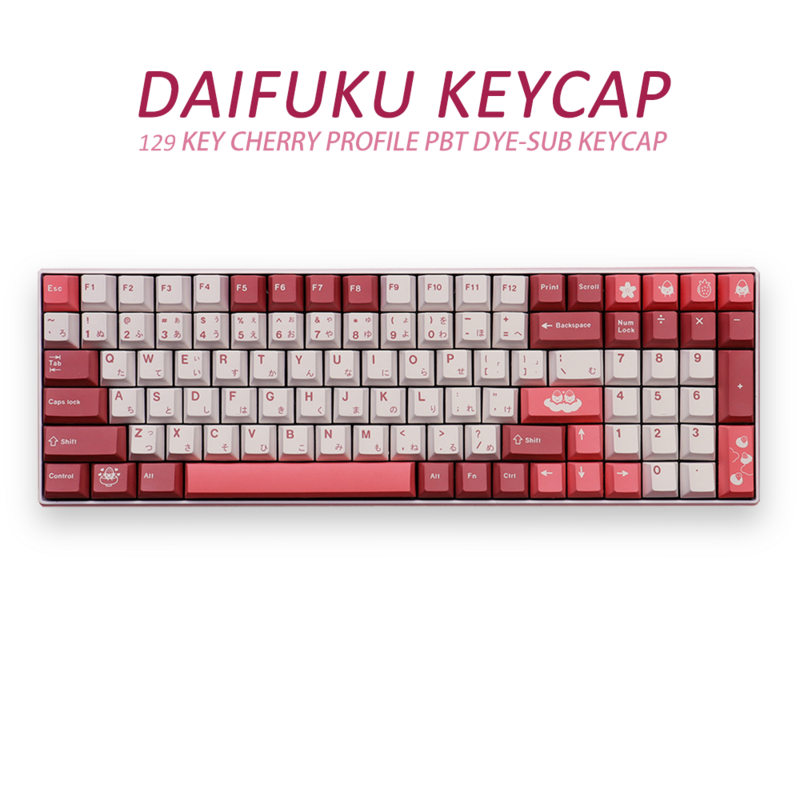 Rosa daifuku keycaps pbt cherry profile dye-sub personalizado japonês keycap para cherry mx switch teclado de jogo mecânico