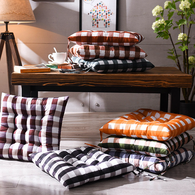 Almofada decorativa xadrez, travesseiros decorativos para cadeiras, chão de casa, assento de sofá, almofadas de poltrona, almofada tatami