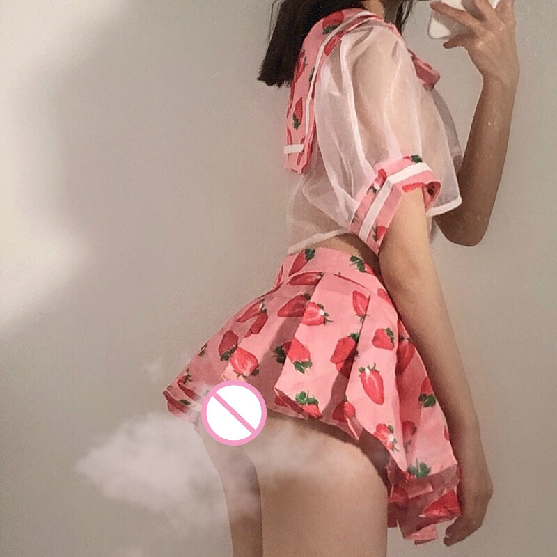 Disfraz de chica japonesa Kawaii, uniforme de estudiante, ropa interior Sexy de Sailor, lencería erótica, Roleplay, minifalda