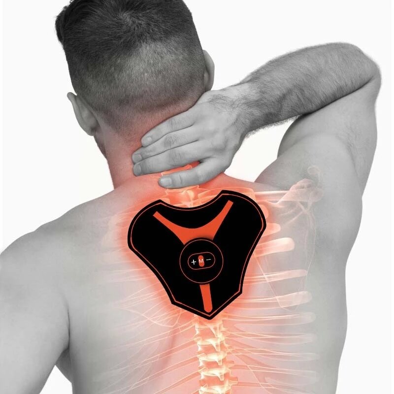 Masajeador eléctrico EMS para cuello y espalda, terapia de Estimulador muscular, previene la hinchazón de los hombros, protector Cervical, almohadillas inteligentes e inalámbricas