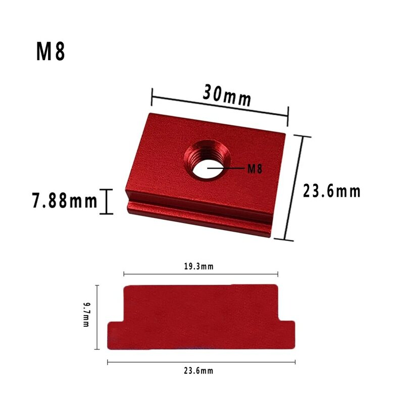M6/M8 t-track modello in lega di alluminio T Slot dado Standard mitra Track per banco da lavoro Router tavolo di fissaggio strumento di lavorazione del legno