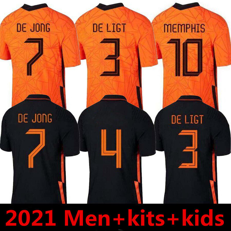 Netherlands 2020 21 Men kits football  V.PERSIE Kids men's shirts adult sets jerseys
