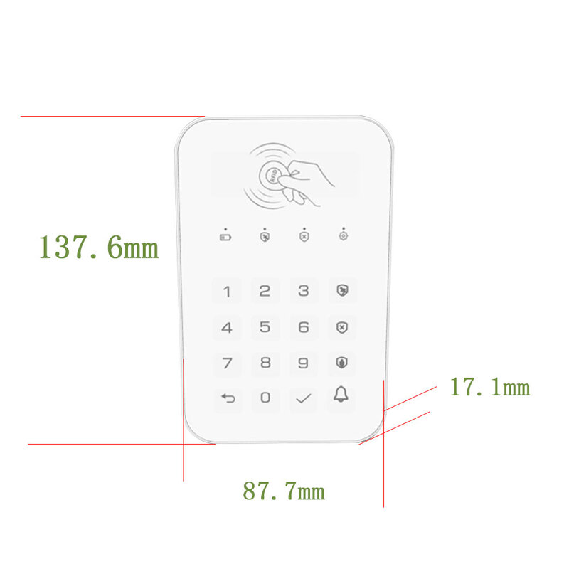 TUGARD K10 433Mhz Drahtlose Tastatur Control Panel RFID Karte Tastatur für Gsm Einbrecher Host Sicherheit Alarm System