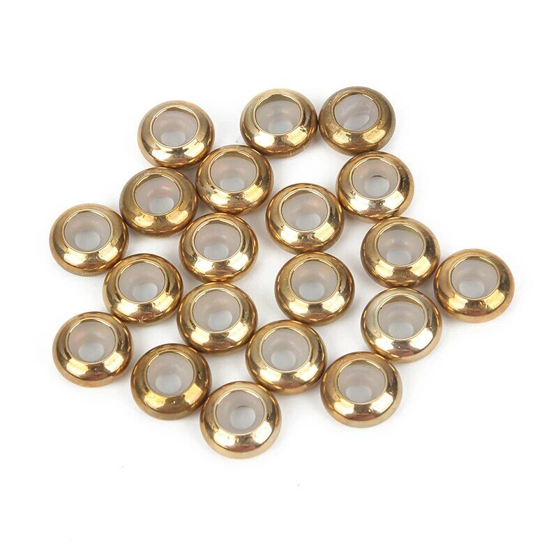 20pcs Copper Silicone Beads Ball Crimp End Beads For Jewelry Making DIY Stopper Spacer Beads Bracelet Accessories Hole 1/2/3mm