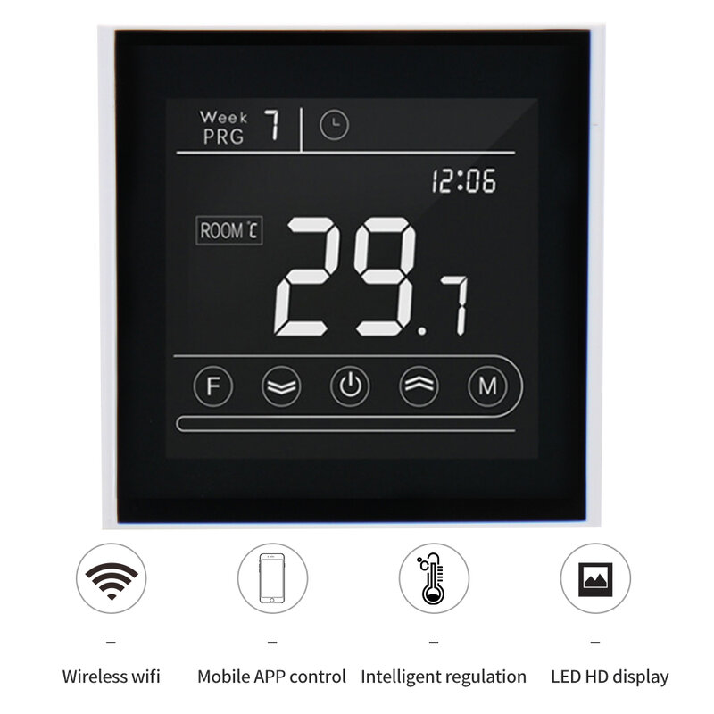 Inteligentna kontrola aplikacji termostat regulator temperatury do wody/elektryczne ogrzewanie podłogowe, woda/kocioł gazowy Makerele MK70