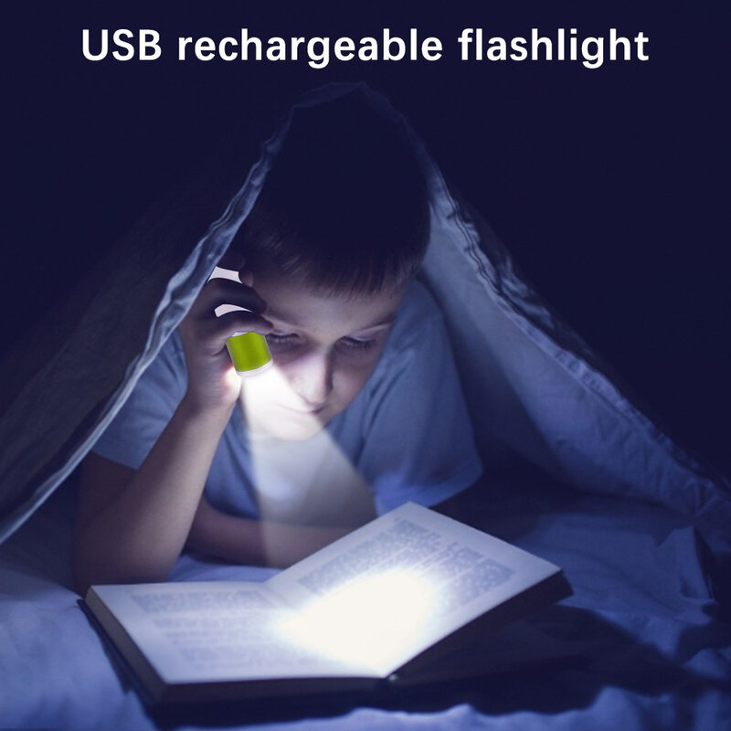 1pcs Aluminum Alloy Led Flashlight USB Multi-function Charging Telescopic Zoom Flashlight