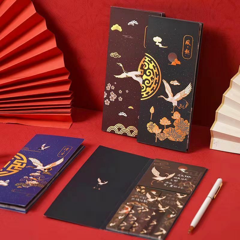 240 sztuk/pudło Retro chiński styl serii papieru kartki samoprzylepne notatnik pamiętnik stacjonarne płatki księga gości dekoracyjne N razy przyklejony