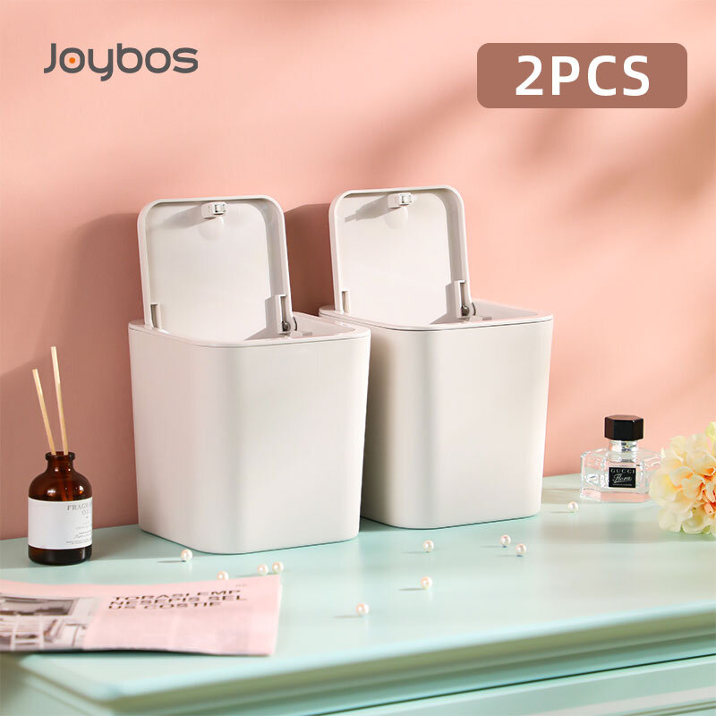 Joybosデスクトップのゴミ箱小さな耐久性は、デスクホームキッチンオフィスの寝室の車のセラミック白の外装仕上げに適合します