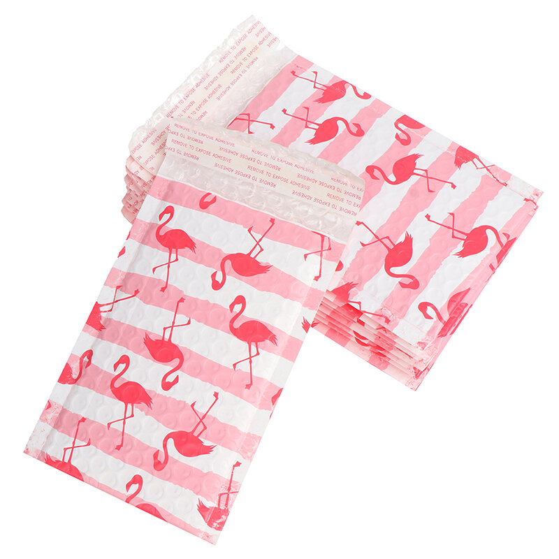 Embalagem para transporte de envelopes com flamingo, 10 peças, 125x180mm/5x6 polegadas, auto-vedação