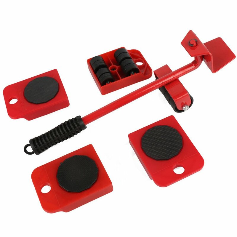 Conjunto de movimentador de móveis prático em cinco peças, ferramenta de hardware prática para mover objetos pesados