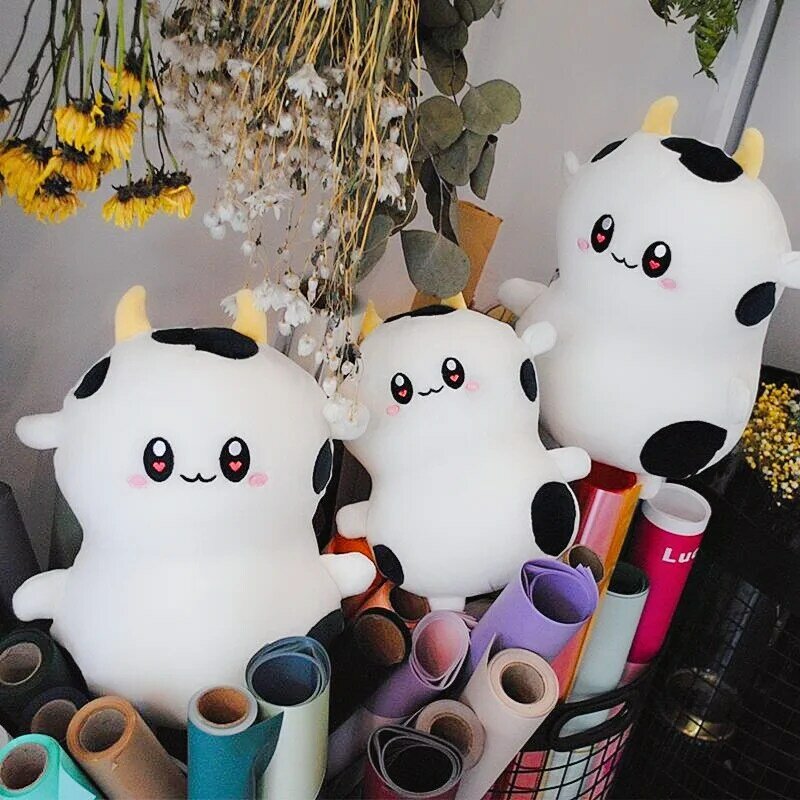 Brinquedo de pelúcia de vaca fofo, animais de pelúcia macios de 25/32cm para crianças, presente de aniversário para crianças estilo japonês, 1 peça