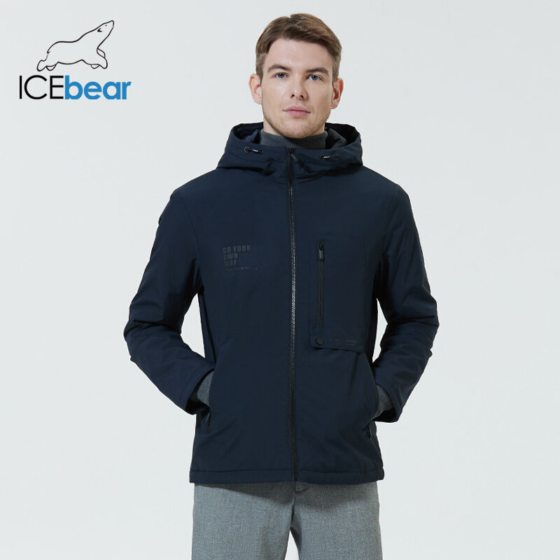 ICEbear 2022 płaszcze męskie wiosna modna kurtka z kapturem wysokiej jakości odzież męska marki MWC22763I