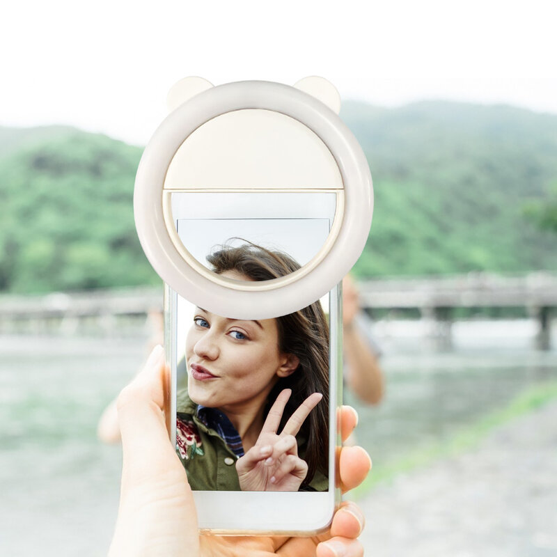 Wiederaufladbare Selfie Ring Licht Handy Selfie Licht Clip-auf Füllen Licht Selfie Ring LED Lampe Rotierenden Universal Selfie ring