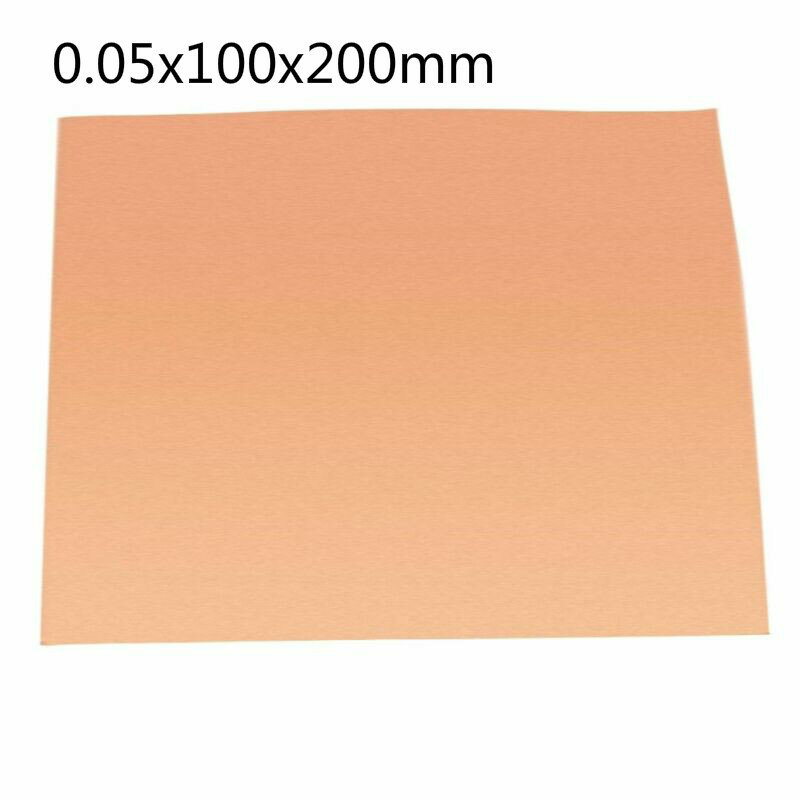 1pc New 99.9% Pure Copper Cu Metal Sheet Plate Foil Panel 100*200*0.05MM For Industry Supply