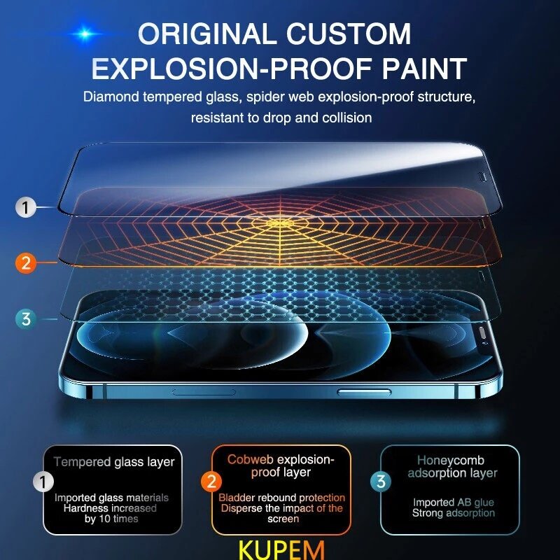 Funda completa de vidrio templado para iPhone, Protector de pantalla 9H para iPhone 11 12 Pro Max X XR XS Max 8 7 Plus SE 2020