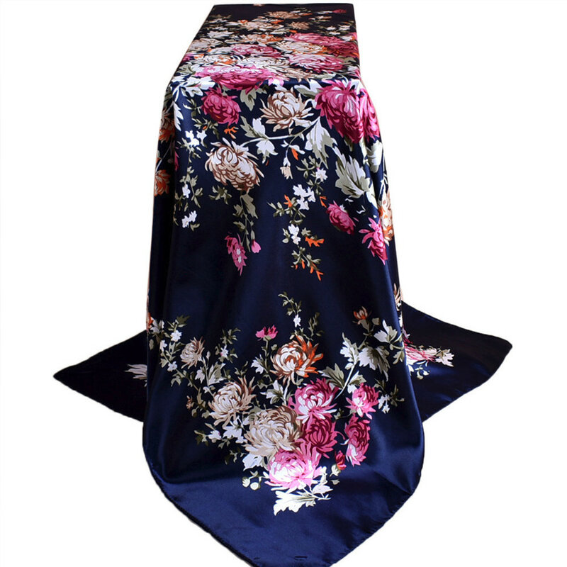 Kwiatowy szalik z wzorem kobiety hidżab 2021 małe jedwabne włosy krawat zespół szalik miękki szyfonowy szalik kobieta akcesoria Шарф muzułmański szal