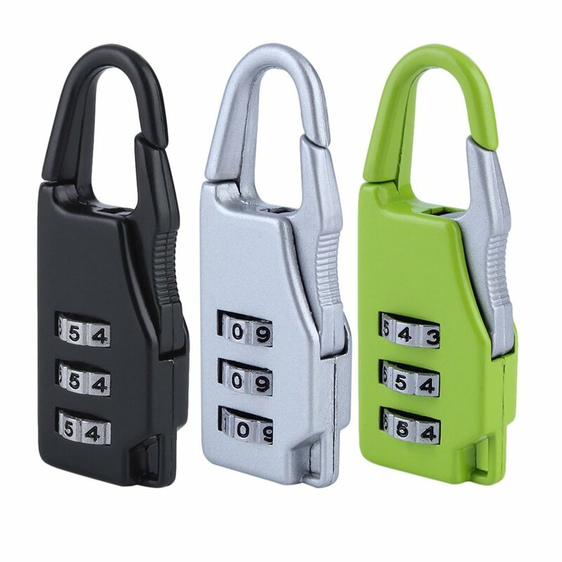 Seguridad 3 combinación de aleación de Zinc de maleta equipaje bolsa de joyería cajas de herramienta pecho código de bloqueo candado de cremallera llave candado