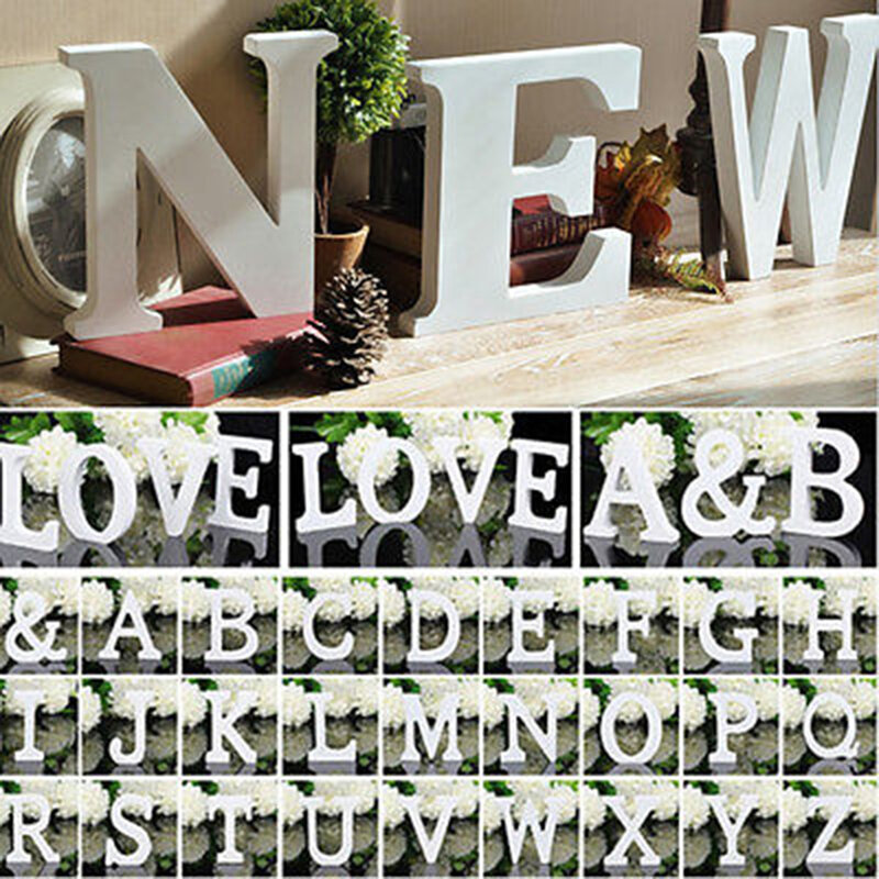 Самодельные деревянные буквы с белым алфавитом, деревянные буквы для свадьбы, дня рождения, украшение для дома, персонализированные буквы с...
